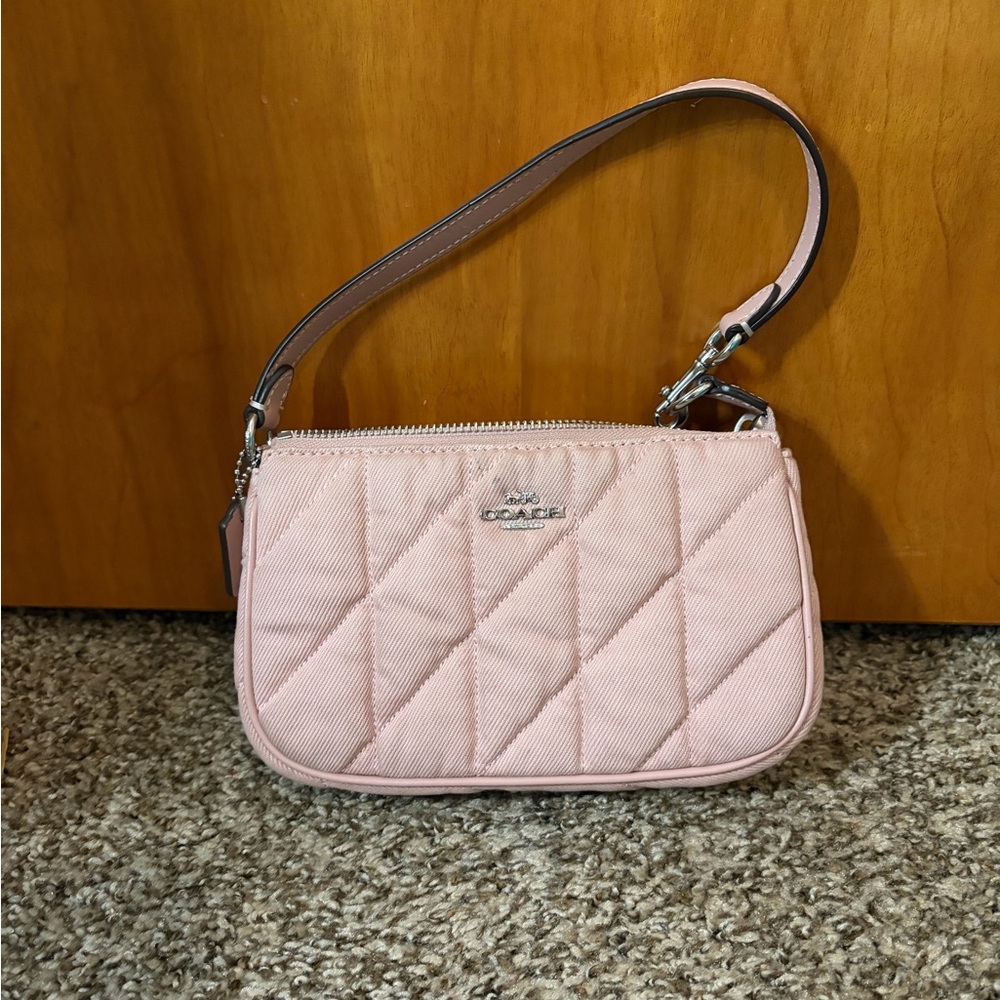Coach Quilted Blush Pink Wristlet with Detachable Strap